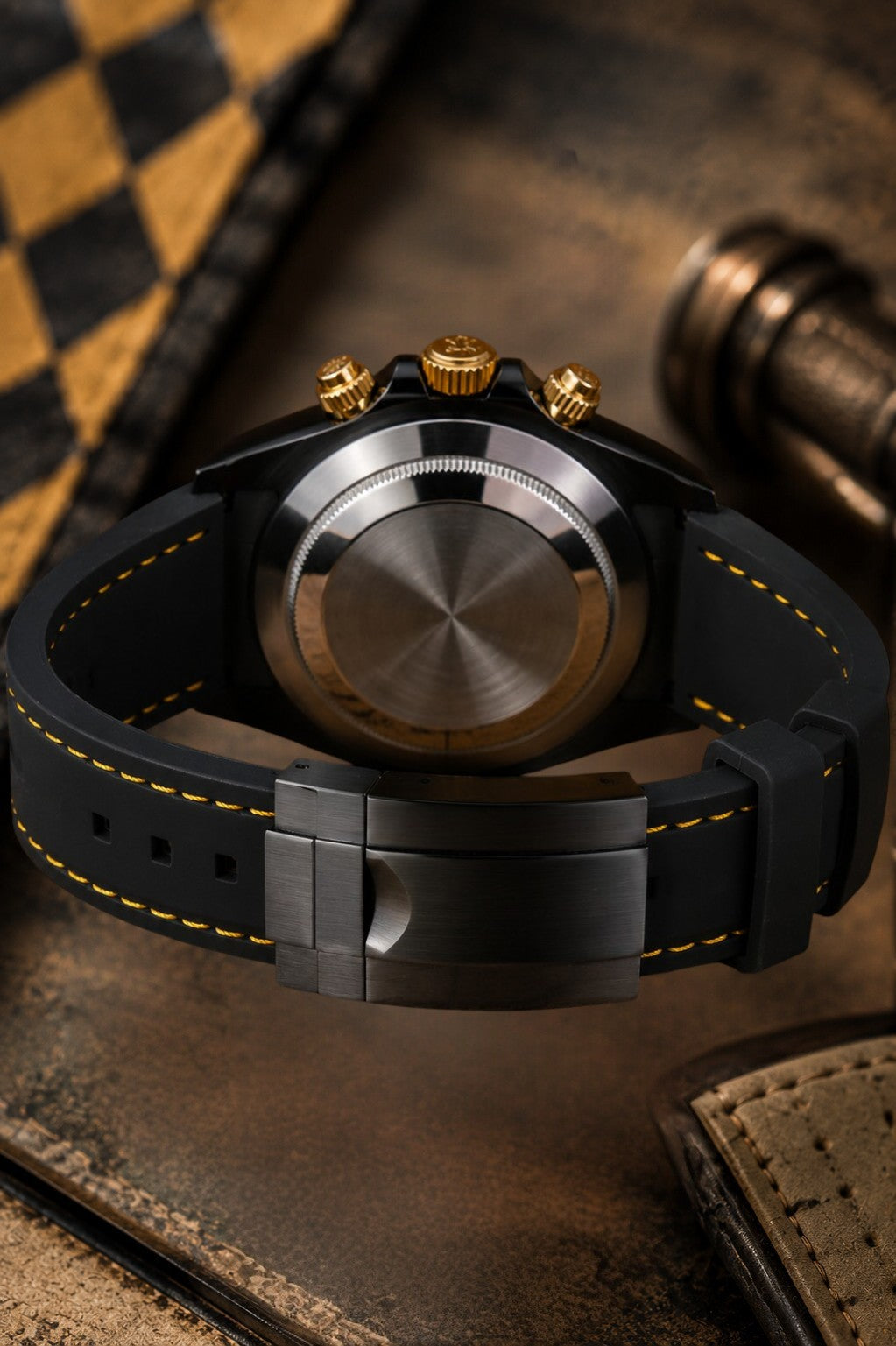 Custom Seiko Yellow Stitching Racing Chronograph Mod Watch